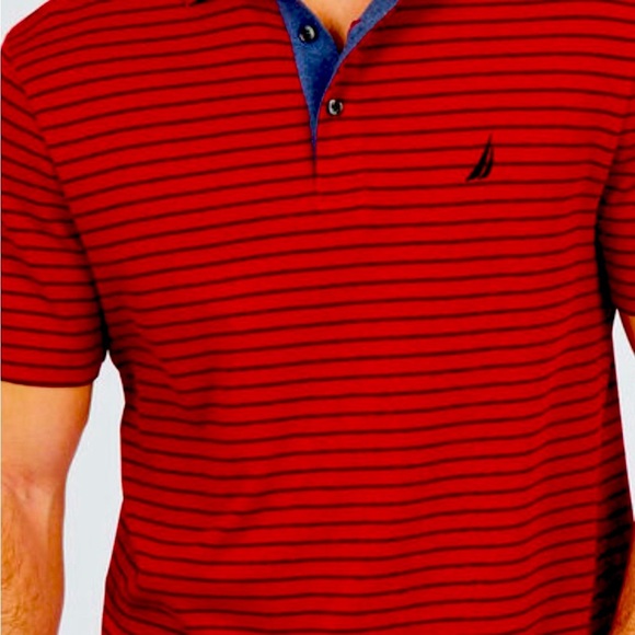 Nautica Other - Nautica Red and Blue Polo Shirt with Stripes